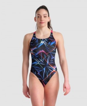 Arena Allover Pro Back One Piece Naisten Body Mustat Monivärinen Pinkki | 80217TYCN