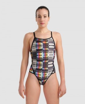 Arena Allover Super Fly Back One Piece Naisten Body Mustat Monivärinen | 69153RQZG