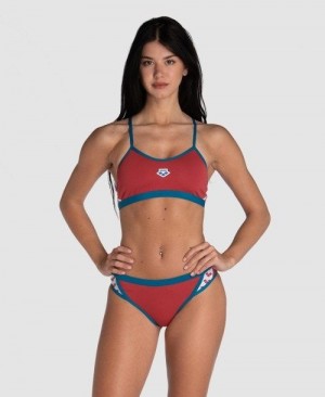 Arena Icons Solid Cross Back Bikini Naisten Bikinit Punainen Sininen | 25970NXPR