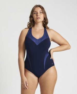 Arena Isabel Light Cross Back One Piece Plus Naisten Body Laivastonsininen Vaaleansininen | 73961UWJE