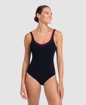 Arena Isabel Lightcross Back One Piece Naisten Body Mustat Pinkki Violetit | 92453ETCU