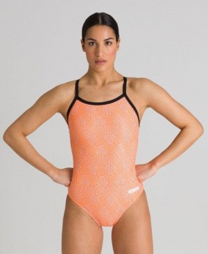 Arena Kikko Light Drop Back One Piece Naisten Body Mustat Monivärinen Oranssi | 50271MSAX