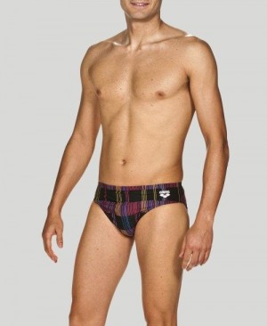 Arena Mixed Stripes Brief - Maxlife Miesten Alushousut Mustat Monivärinen | 21304GIYZ