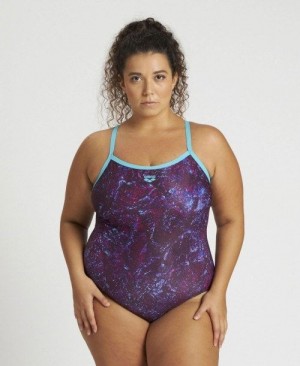 Arena Mountains Texture Light Drop Back One Piece Plus Naisten Body Monivärinen | 47219PQSU