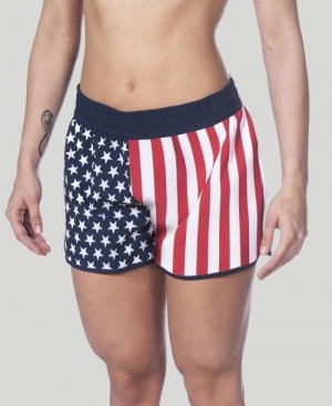 Arena Official Usa Swimming National Team Flag Print Short Naisten Shortsit Monivärinen | 62840UWKM