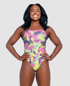 Arena Simone Manuel Capsule Collection Challenge Back One Piece Naisten Body Monivärinen | 42891RDMA