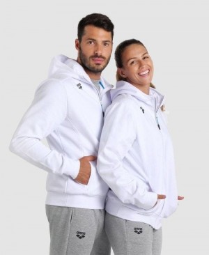 Arena Team Hooded Jacket Panel Naisten Takit Valkoinen | 73526LSPG