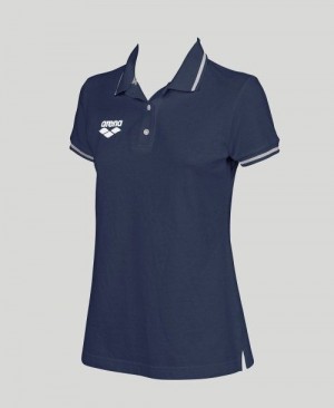 Arena Team Line Short Sleeve Polo Naisten Shortsit Laivastonsininen | 57841RAWM