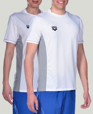 Arena Team Line Tech Short Sleeve Tee Miesten Shortsit Valkoinen | 56740XKEY