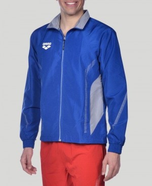 Arena Team Line Warm-up Jacket Miesten Takit Kuninkaallinen Sininen Harmaat | 23540KGCF