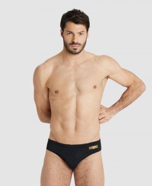 Arena Team Solid Brief Miesten Alushousut Mustat Kultaiset | 27805MKUJ