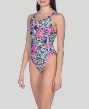 Arena Tropical Sketch Swim Tech One Piece Naisten Body Vihreä Monivärinen | 97126URQA