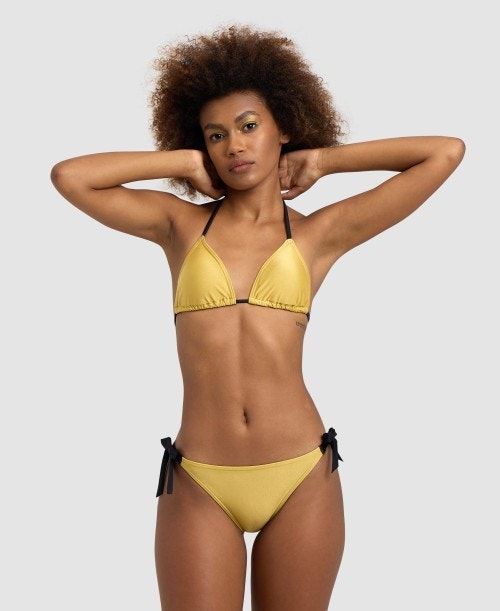 Arena 50th Anniversary Bikini Triangle Naisten Bikinit Kultaiset Mustat | 35876ECQH