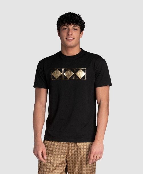 Arena 50th Anniversary Gold T-shirt Miesten Shortsit Mustat | 83129NCVG