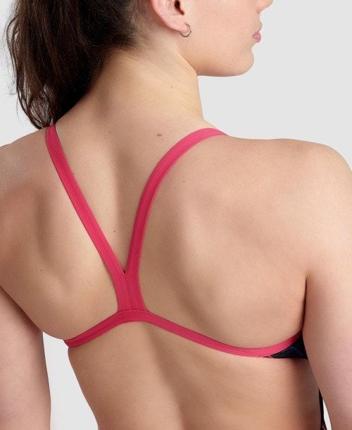 Arena Allover Challenge Back One Piece Naisten Body Mustat Monivärinen Pinkki | 82359FICK