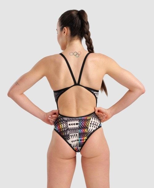 Arena Allover Super Fly Back One Piece Naisten Body Mustat Monivärinen | 69153RQZG