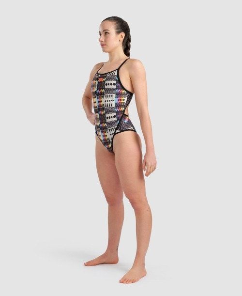 Arena Allover Super Fly Back One Piece Naisten Body Mustat Monivärinen | 69153RQZG