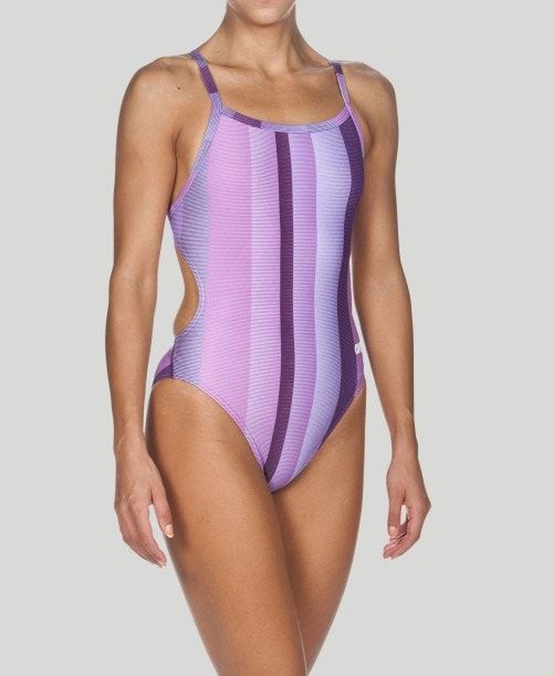 Arena Blended Stripe Challenge Back - Maxlife Naisten Uimapuvut Violetit | 10294WBLQ