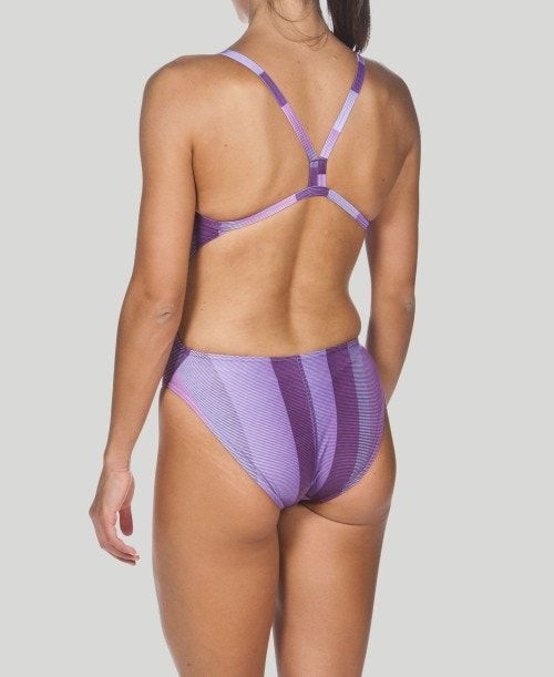 Arena Blended Stripe Challenge Back - Maxlife Naisten Uimapuvut Violetit | 10294WBLQ