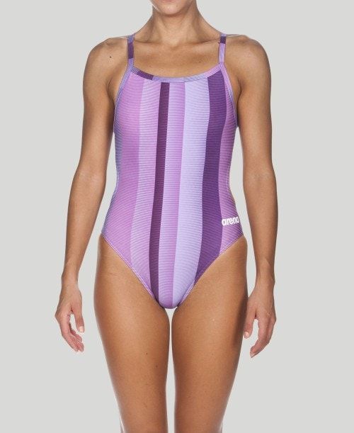 Arena Blended Stripe Challenge Back - Maxlife Naisten Uimapuvut Violetit | 10294WBLQ