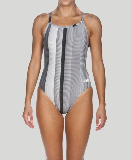 Arena Blended Stripe Challenge Back - Maxlife Naisten Uimapuvut Mustat | 62935FLKA