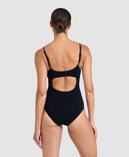 Arena Bodylift Francy Panel Strap Back One Piece Naisten Body Mustat Valkoinen Monivärinen | 98741OBVS