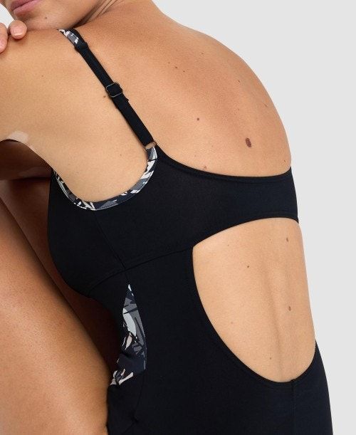 Arena Bodylift Francy Panel Strap Back One Piece Naisten Body Mustat Valkoinen Monivärinen | 98741OBVS