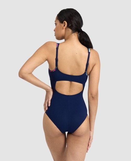 Arena Bodylift Francy Panel Strap Back One Piece Naisten Body Laivastonsininen Pinkki Monivärinen | 80945UDZH