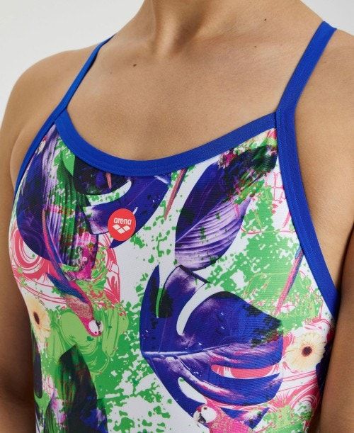 Arena Crazy Allover Print Xcross Back One Piece Naisten Body Sininen Monivärinen | 96517GEYC