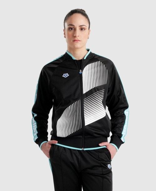 Arena Diamonds Relax Iv Jacket Miesten Takit Mustat Valkoinen Sininen | 93756JDBA