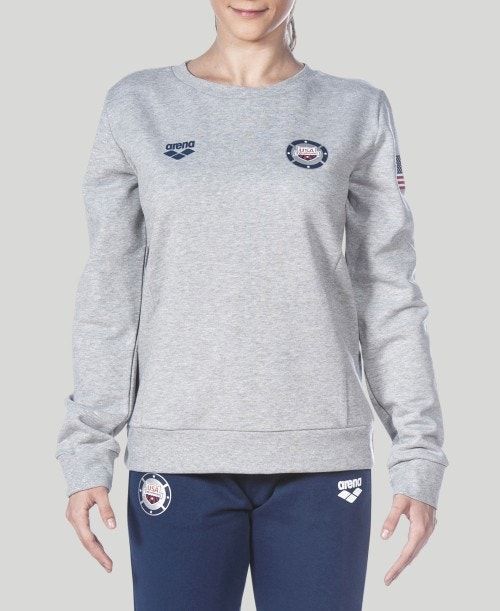 Arena Essential Crew Sweat Naisten Neulepuserot Harmaat | 43179DGYV