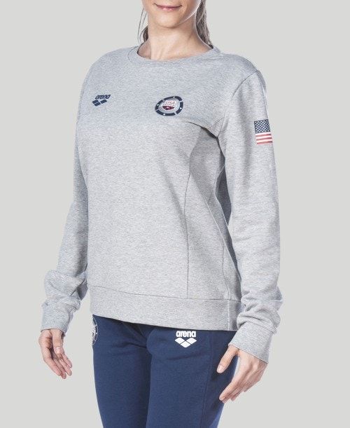 Arena Essential Crew Sweat Naisten Neulepuserot Harmaat | 43179DGYV