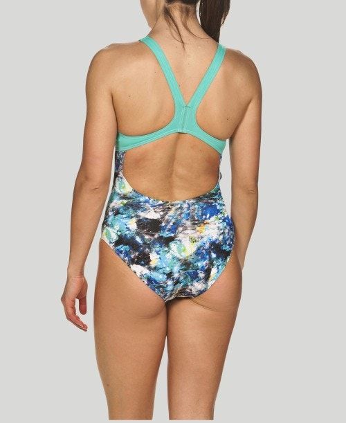 Arena Floral Dots Swim Pro Back - Maxlife Naisten Uimapuku Valkoinen Monivärinen | 65709BIXY