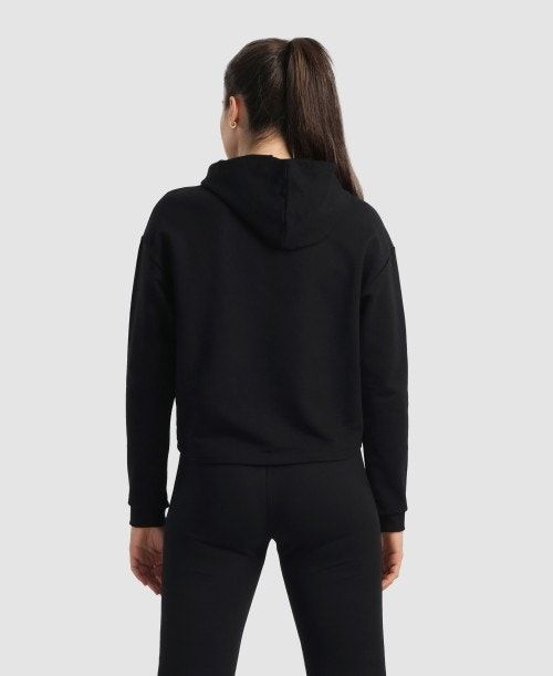 Arena Hooded Fleece Sweatshirt Naisten Neulepuserot Mustat | 36075QTWK