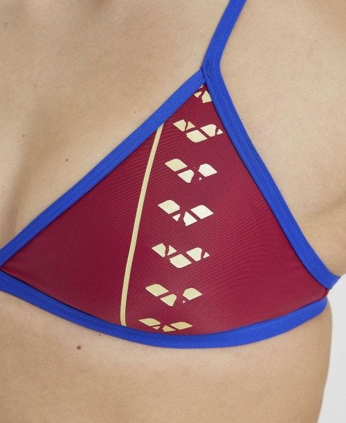 Arena Icons Logo Triangle Top Bikini Naisten Toppi Viininpunainen Sininen | 26389KLFA