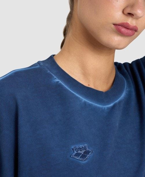 Arena Icons Oversized Crewneck Naisten Villapusero Laivastonsininen Laivastonsininen Valkoinen | 01356GEKO