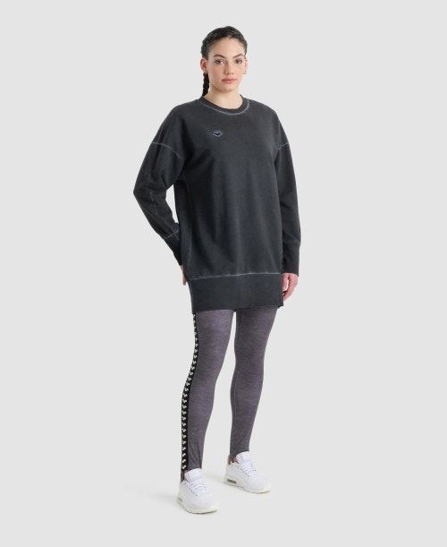 Arena Icons Oversized Crewneck Naisten Villapusero Mustat Valkoinen | 97351XSTE