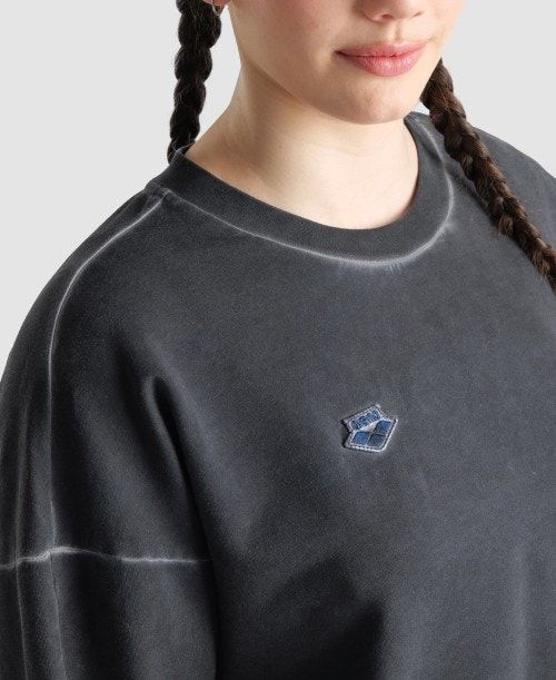 Arena Icons Oversized Crewneck Naisten Villapusero Mustat Valkoinen | 97351XSTE