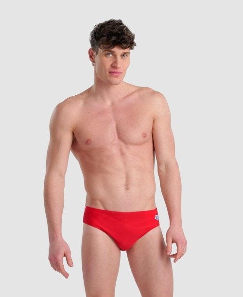 Arena Icons Solid Brief Miesten Alushousut Punainen | 63279XQJN