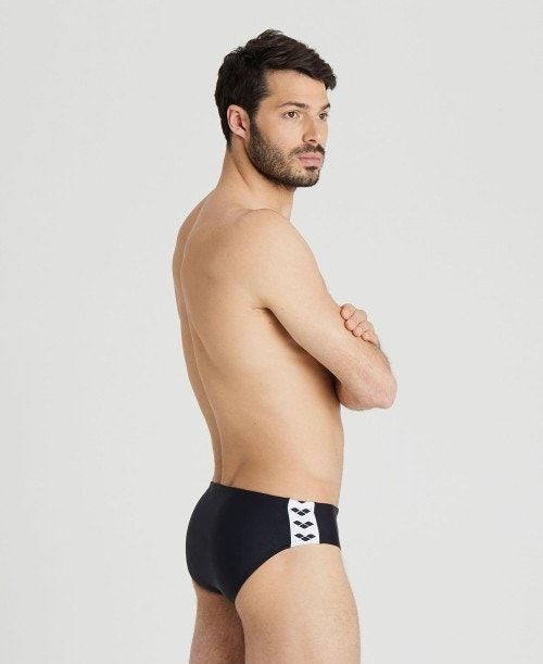 Arena Icons Solid Brief Miesten Alushousut Mustat | 50238QXVP