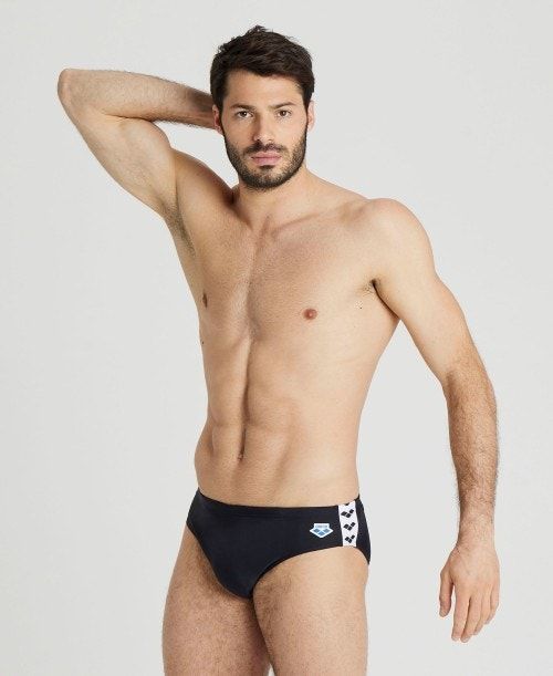 Arena Icons Solid Brief Miesten Alushousut Mustat | 50238QXVP