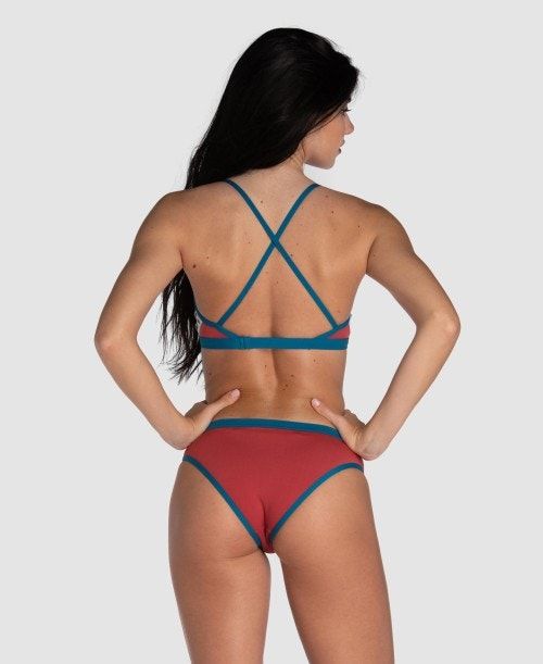 Arena Icons Solid Cross Back Bikini Naisten Bikinit Punainen Sininen | 25970NXPR