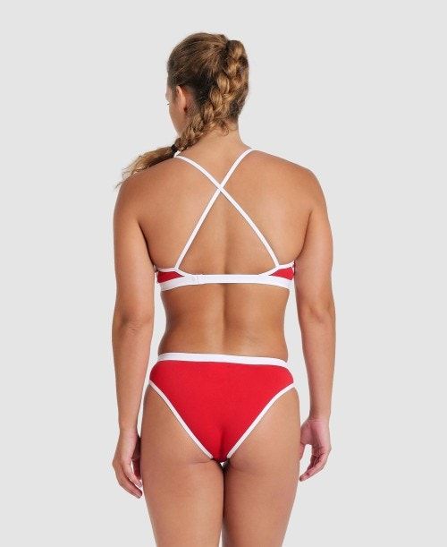 Arena Icons Solid Cross Back Bikini Naisten Bikinit Punainen Valkoinen | 04856PIHA