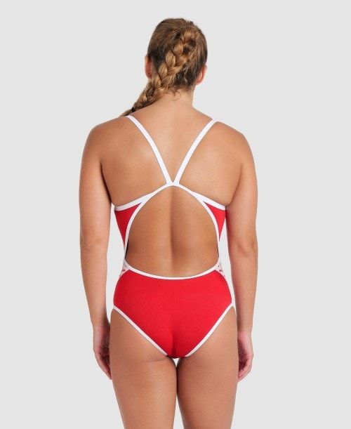 Arena Icons Super Fly Back Solid One Piece Naisten Body Punainen Valkoinen | 96435MVNX