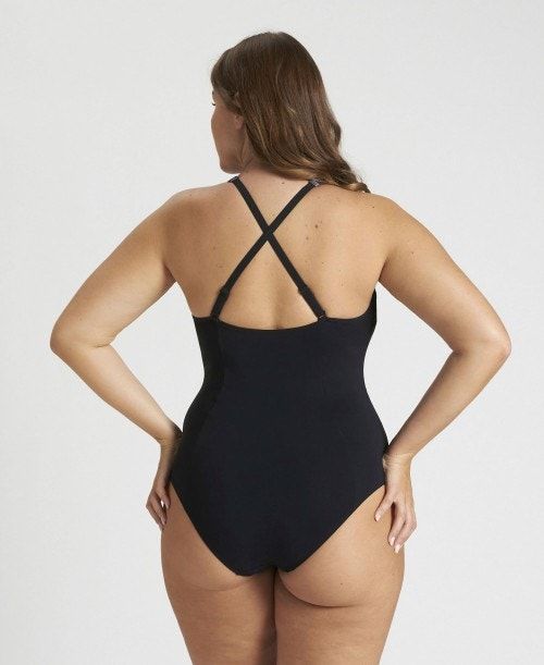 Arena Isabel Light Cross Back One Piece Plus Naisten Body Mustat Valkoinen | 79826MOIH