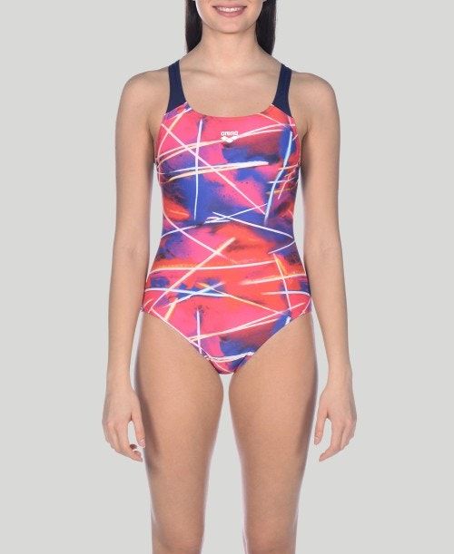 Arena Light Beams Swim Pro Back One Piece Naisten Body Laivastonsininen Monivärinen | 49053BFDS