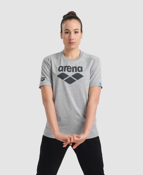 Arena Logo Cotton T-shirt Miesten Shortsit Harmaat | 32084CBJD