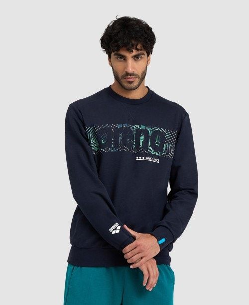 Arena Logo Crewneck Naisten Villapusero Laivastonsininen Laivastonsininen | 27438HACX