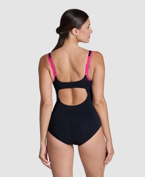 Arena Makimurax One Piece Naisten Body Mustat Pinkki Violetit | 45183YWNA