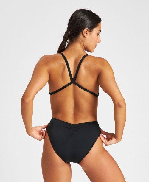 Arena Marbled Snake X Criss Cross Back One Piece Naisten Body Mustat Mustat Monivärinen | 27134MZEG